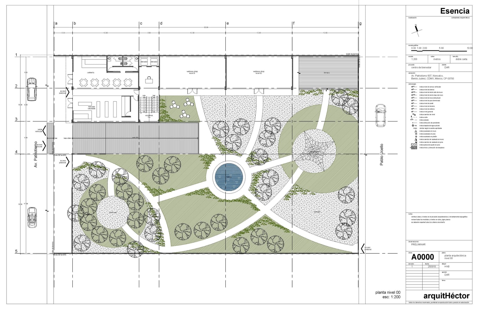 Plano arquitectónico 1 · Centro Esencia