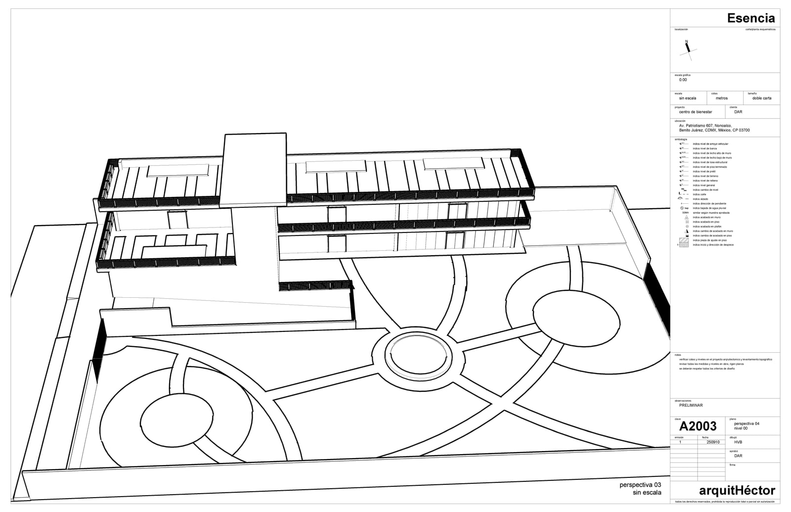 Plano arquitectónico 2 · Centro Esencia