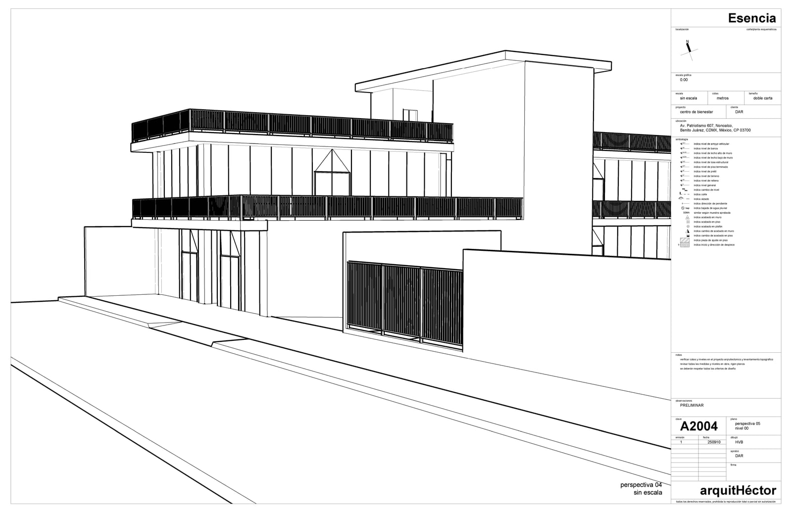 Plano arquitectónico 3 · Centro Esencia
